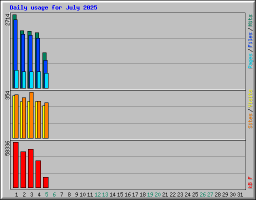 Daily usage for July 2025